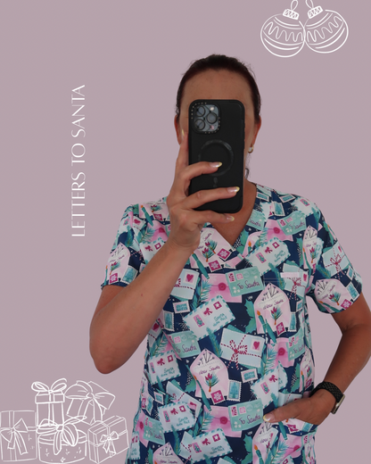 Letters to Santa Scrub - Top