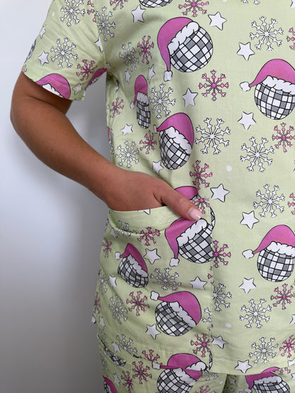 Santa’s Disco Scrub - Top