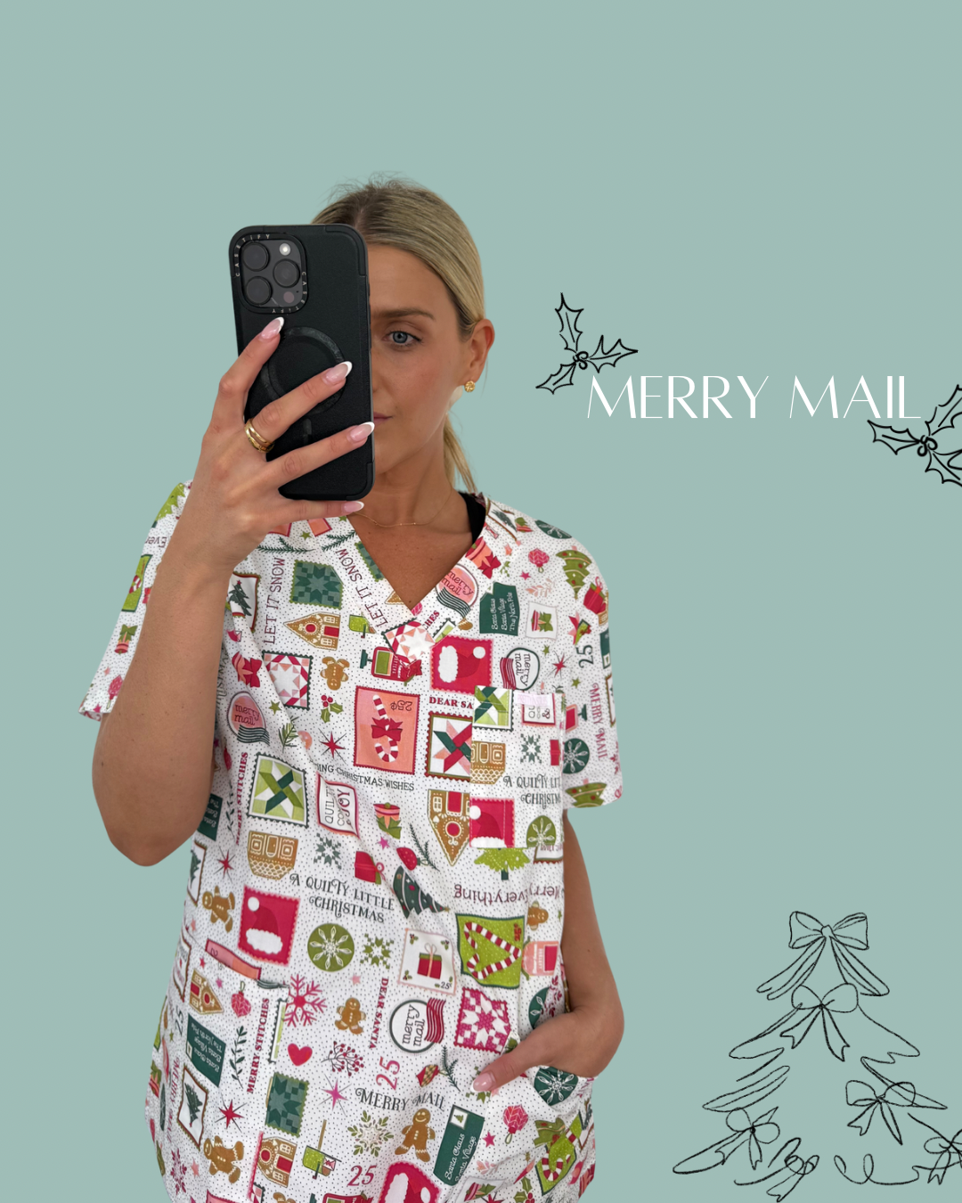 Merry Mail Scrub - Pants