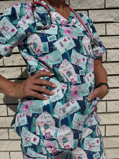 Letters to Santa Scrub - Top