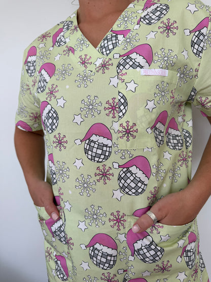 Santa’s Disco Scrub - Top