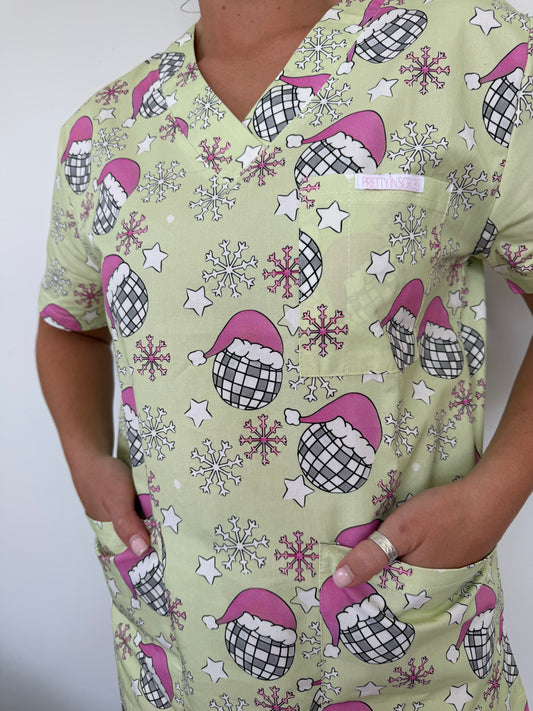 Santa’s Disco Scrub - Top