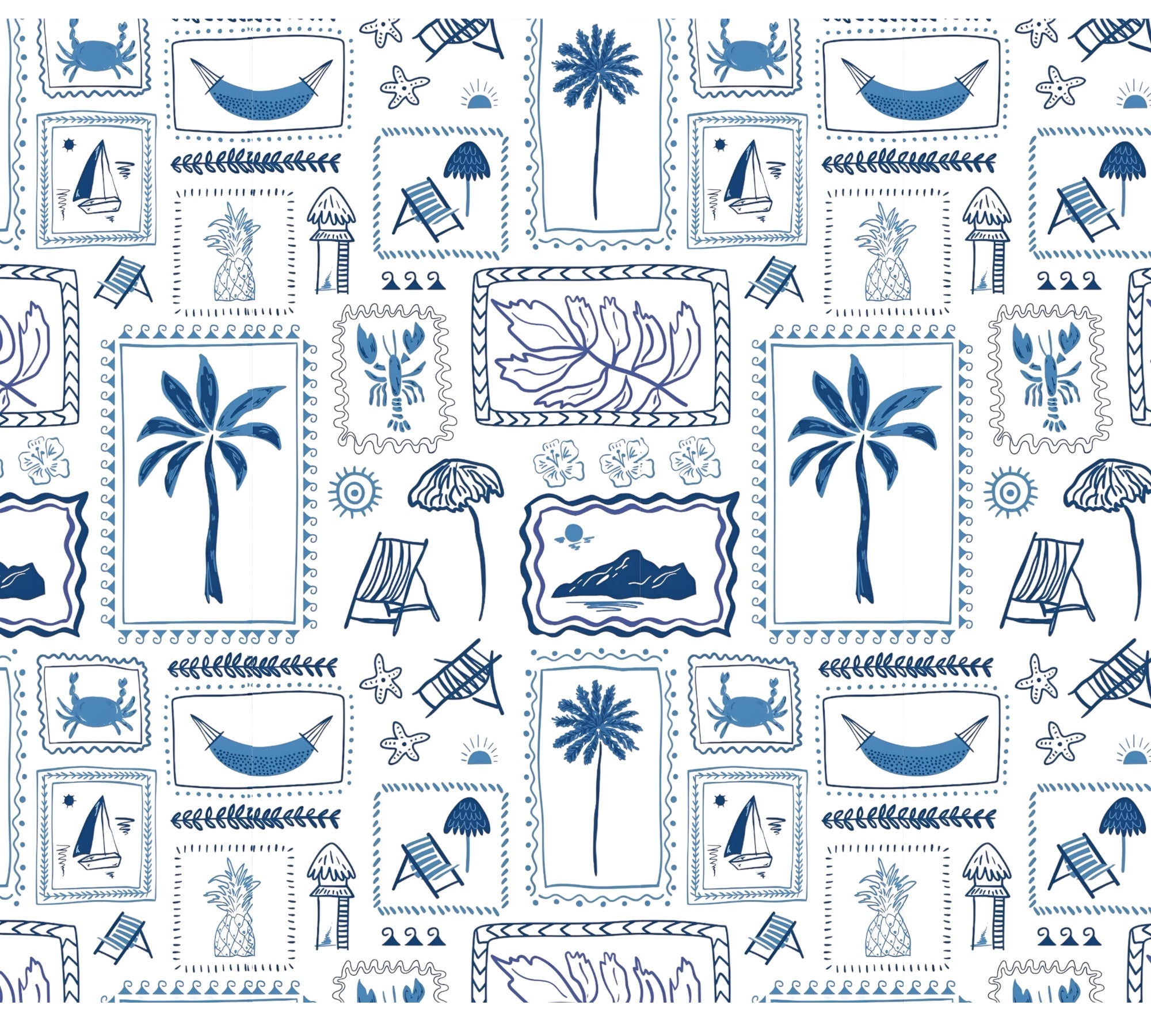 Coastal Postcards - Scrub Top
